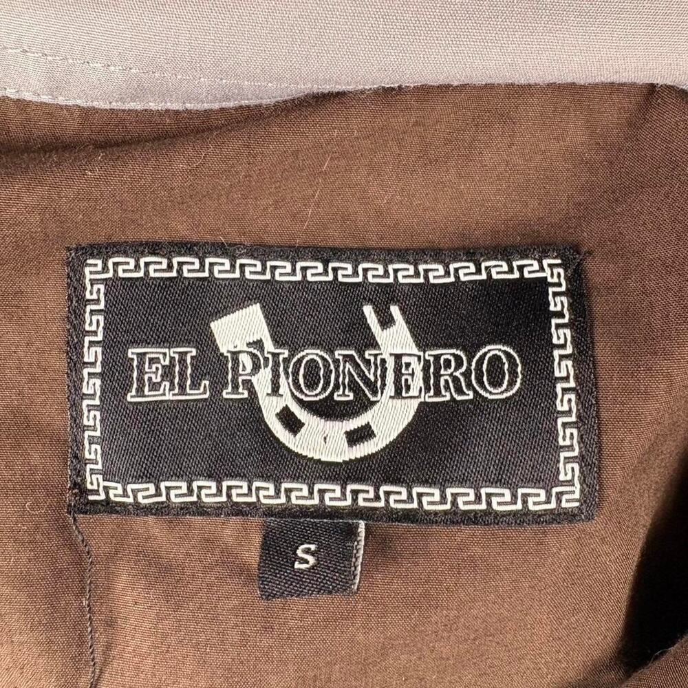El Pionero Embroidered Western Pearl Snap Shirt Brown S - Picture 6 of 6